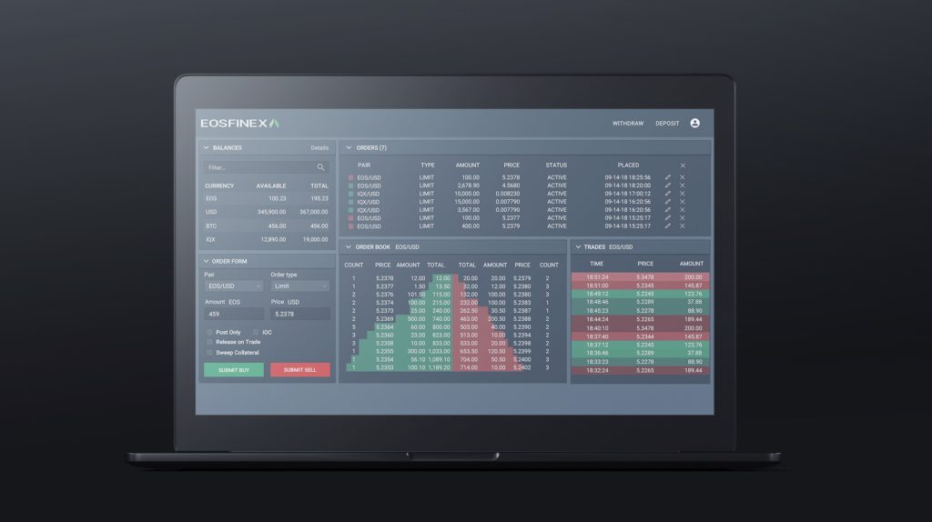 EOSfinex mockup